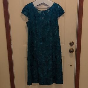 Elegant Teal Sequin Dress
